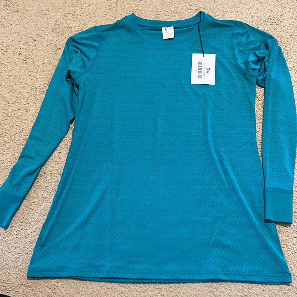 NWT teal Zyia long sleeve top
